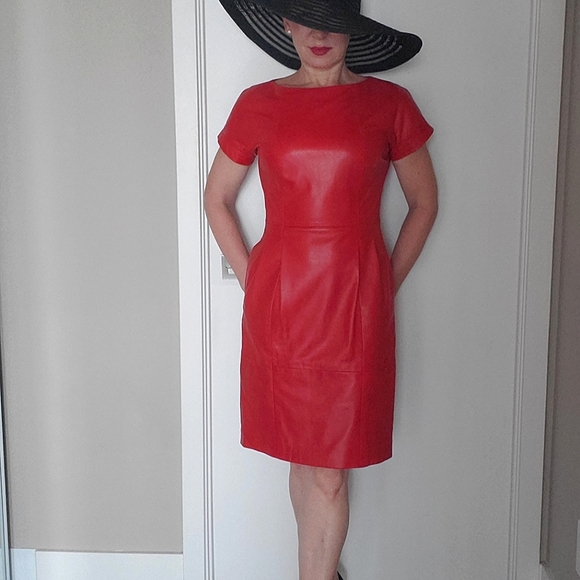 Ochnik Dresses & Skirts - 👑 3X HOST PICK 👑 Ochnik EU Brand Genuine Red Leather Dress